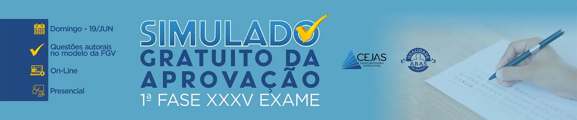 Simulado Gratuito da Aprovação - OAB 1ª Fase XXXV Exame