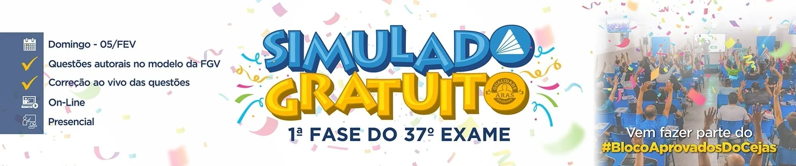Simulado de Carnaval - Gratuito - OAB 1ª Fase 37° Exame