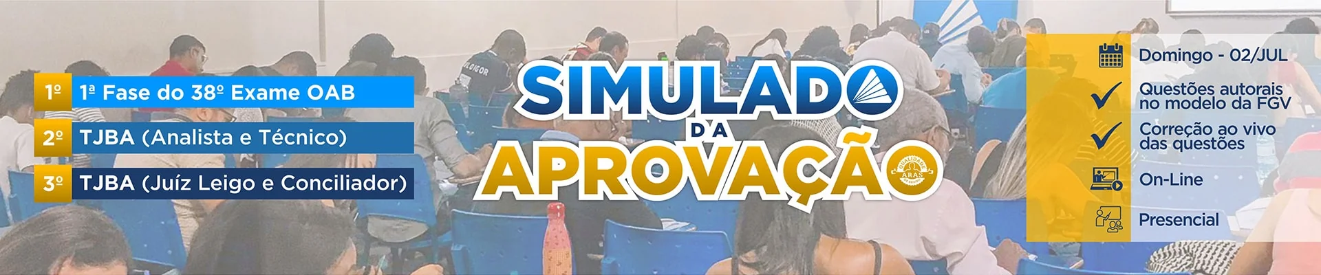 Simulados Gratuitos da Aprovação - OAB 1ª Fase 38° Exame e TJ BA