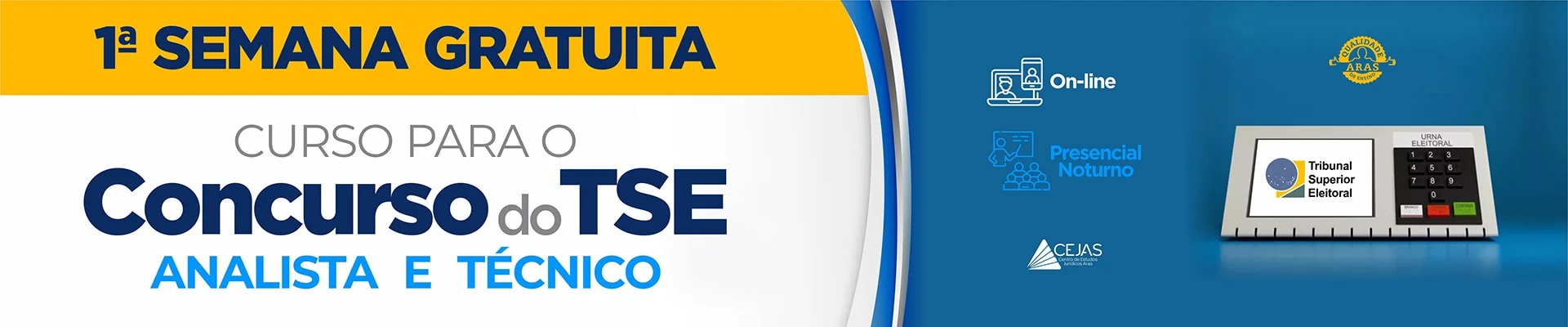 Primeira Semana Gratuita - TSE - Analista e Técnico