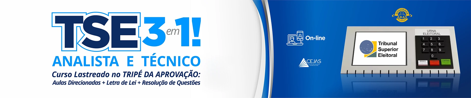 TSE 3 em 1 - Analista e Técnico - Online