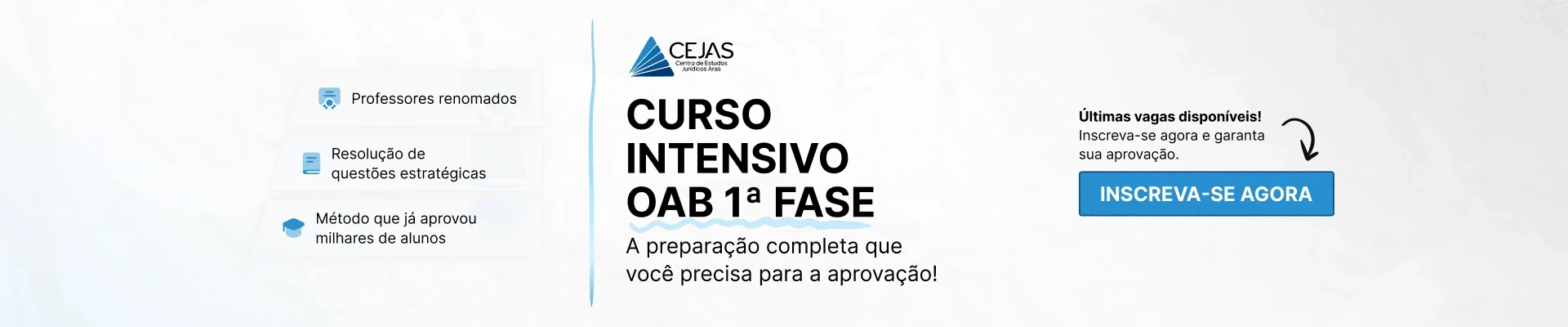 Intensivão Reta Final - OAB 1ª Fase - 43° Exame - On-line