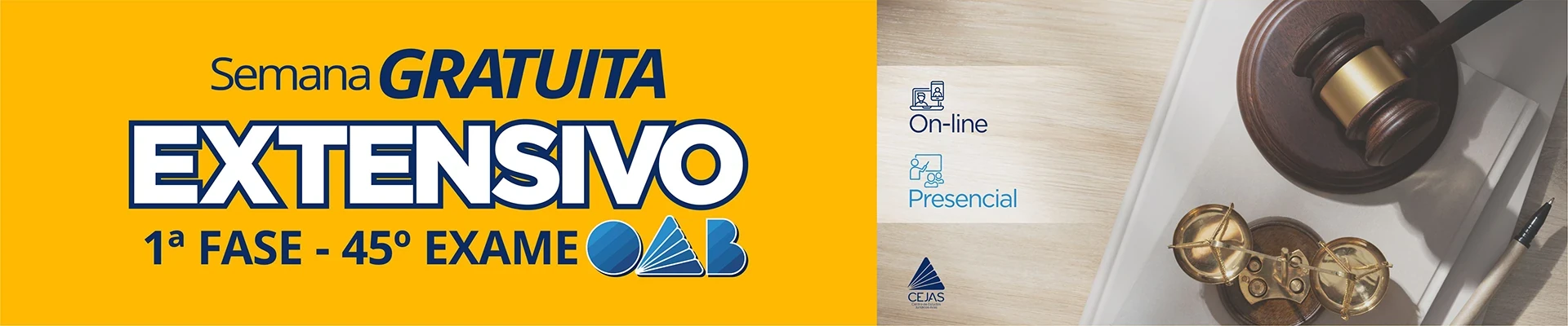 Primeira semana GRATUITA - Extensivo OAB 1ª Fase - 45° Exame
