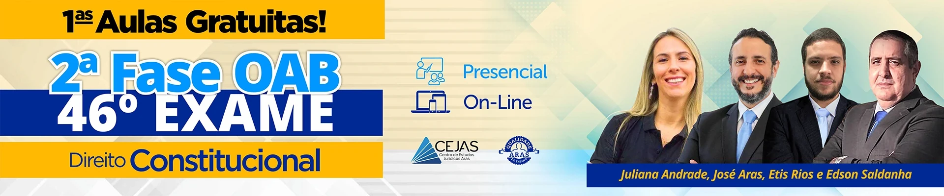 Primeiras Aulas Gratuitas - OAB 2ª Fase - 46º Exame - Direito Constitucional