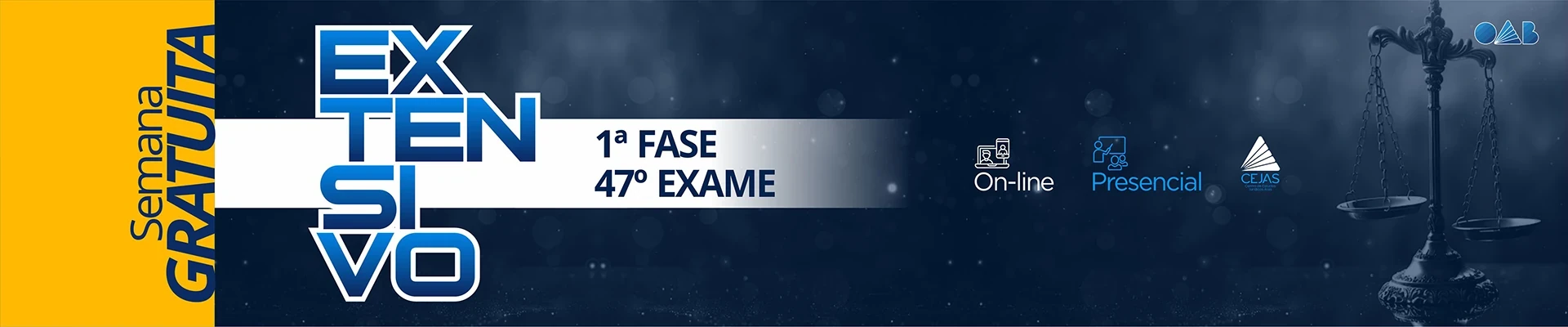 Primeiras Aulas Gratuitas - Extensivo OAB 1ª Fase - 47° Exame