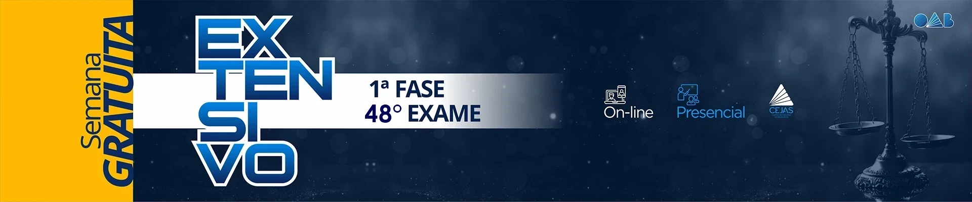 Semana Gratuita - Extensivo OAB 1ª Fase - 48° Exame