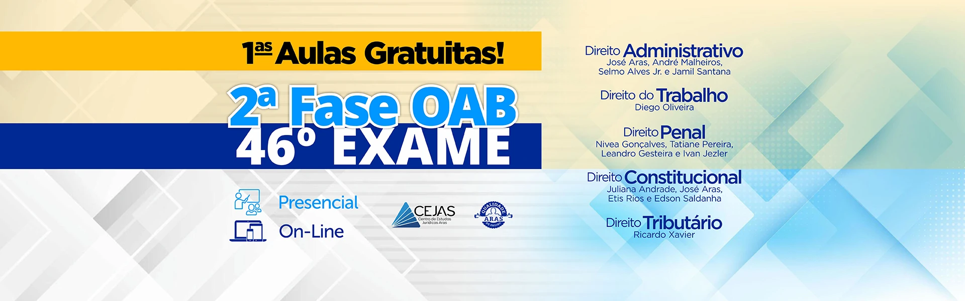 Primeiras Aulas Gratuitas - OAB 2ª Fase - 46º