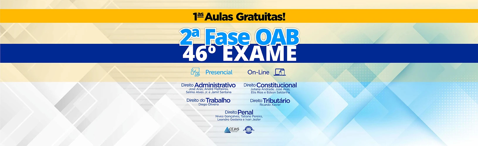 Primeiras Aulas Gratuitas - OAB 2ª Fase - 46º