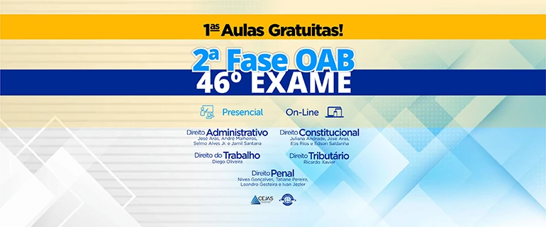 Primeiras Aulas Gratuitas - OAB 2ª Fase - 46º
