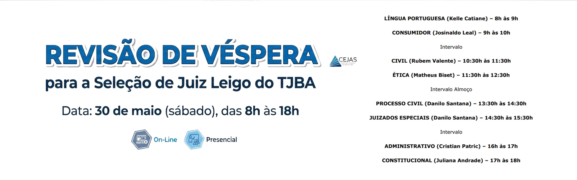 REVISÃO DE VÉSPERA – JUIZ LEIGO