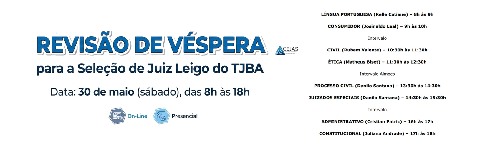 REVISÃO DE VÉSPERA – JUIZ LEIGO